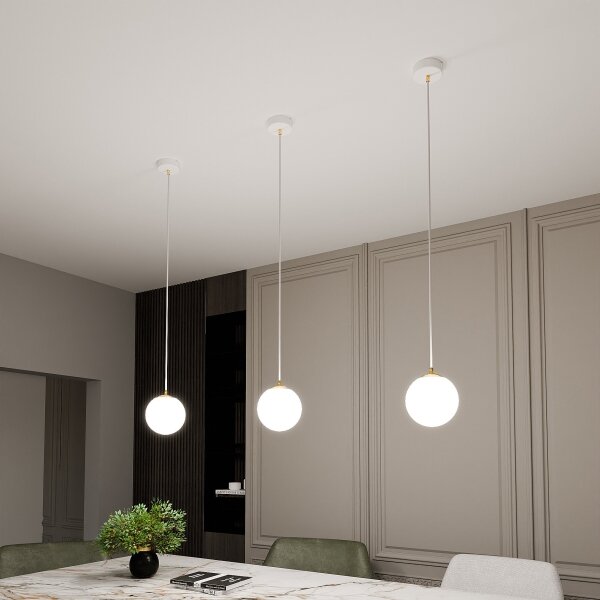 Luster na lanku ROYAL 1xE14/10W/230V pr. 14 cm biela