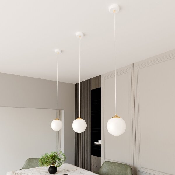 Luster na lanku ROYAL 1xE14/10W/230V pr. 14 cm biela