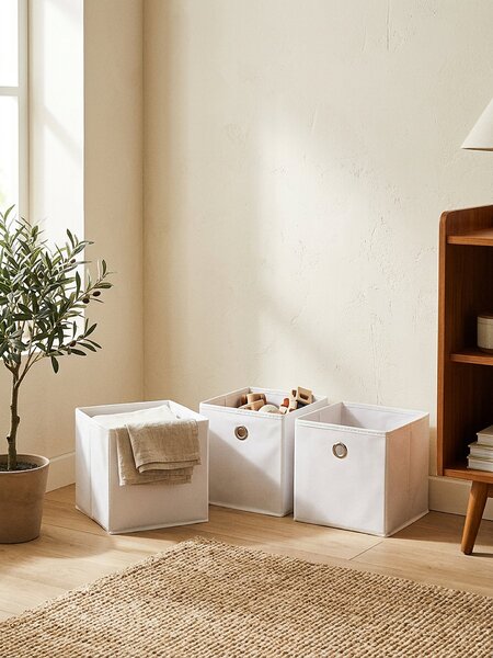 Sinsay - Súprava úložných boxov 3 pack - krémová