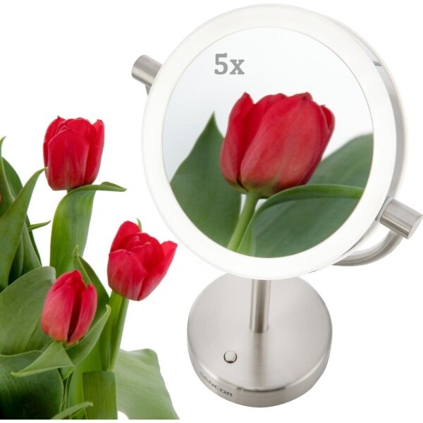 Sencor - Kozmetické zrkadielko s LED podsvietením LED/5W/230V nerez