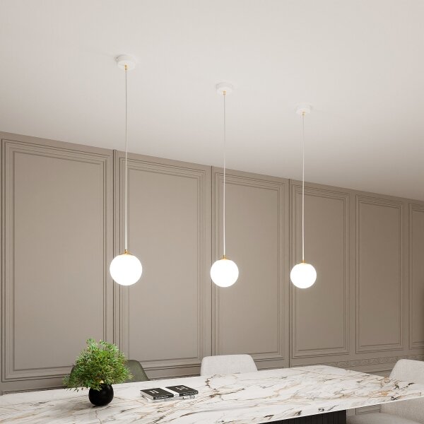 Luster na lanku ROYAL 1xE14/10W/230V pr. 14 cm biela