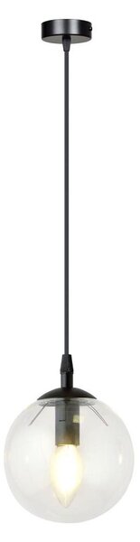 Luster na lanku COSMO 1xE14/10W/230V pr. 14 cm čierna/číra