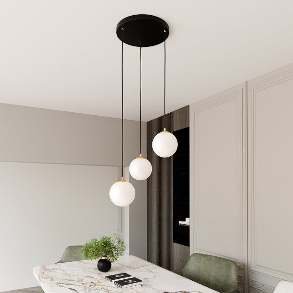 Luster na lanku ROYAL 3xE14/10W/230V pr. 30 cm čierna