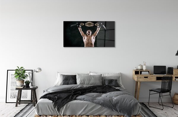 Obraz na skle muž remeň 100x50 cm 2 Prívesky