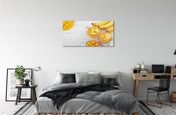 Obraz na skle Mango banán smoothie 100x50 cm 2 Prívesky