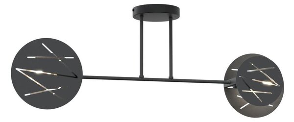 Luster na tyči FRICK 2xE27/15W/230V čierna