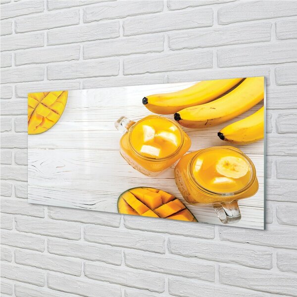 Obraz na skle Mango banán smoothie 100x50 cm 2 Prívesky