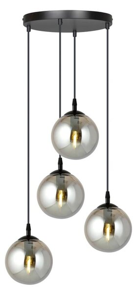Luster na lanku COSMO 4xE14/10W/230V pr. 40 cm čierna/šedá