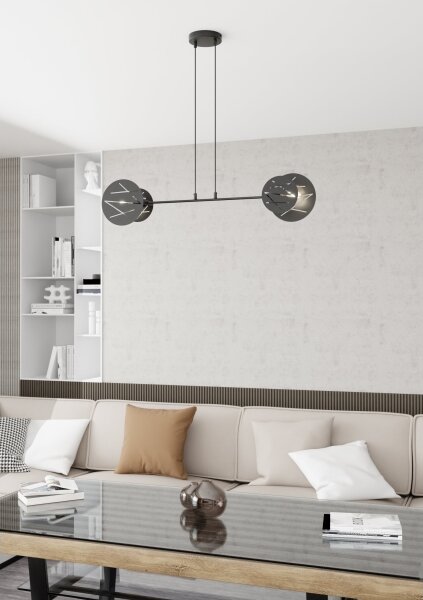 Luster na lanku XOTIC 2xE27/15W/230V čierna