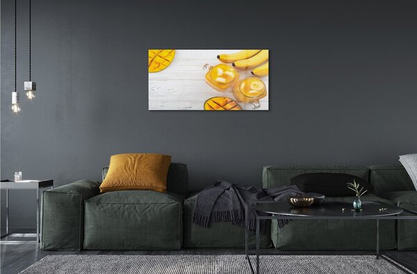 Obraz na skle Mango banán smoothie 100x50 cm 2 Prívesky