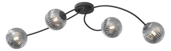 Prisadený luster VIBRA 4xE14/10W/230V čierna/šedá
