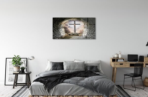 Sklenený obraz Cave ľahký cross Jesus 100x50 cm 2 Prívesky