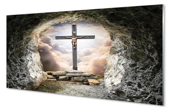 Sklenený obraz Cave ľahký cross Jesus 100x50 cm 2 Prívesky