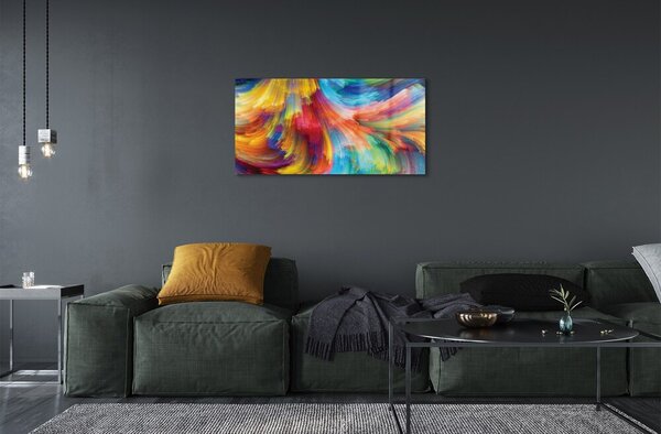 Sklenený obraz Nepravidelné farebné prúžky fraktály 100x50 cm 2 Prívesky