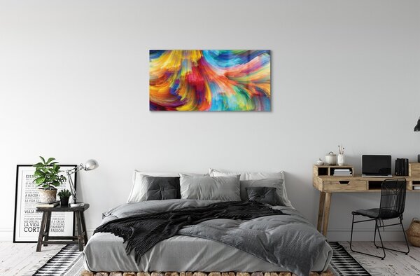 Sklenený obraz Nepravidelné farebné prúžky fraktály 100x50 cm 2 Prívesky