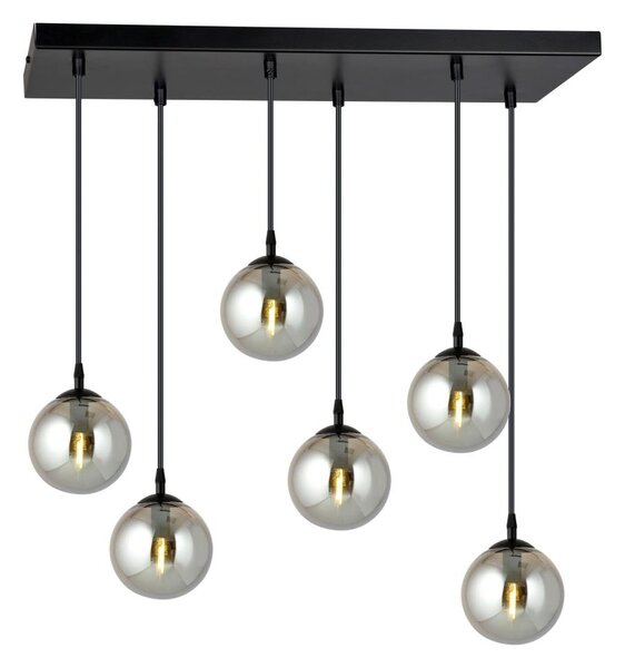 Luster na lanku COSMO 6xE14/10W/230V čierna/šedá