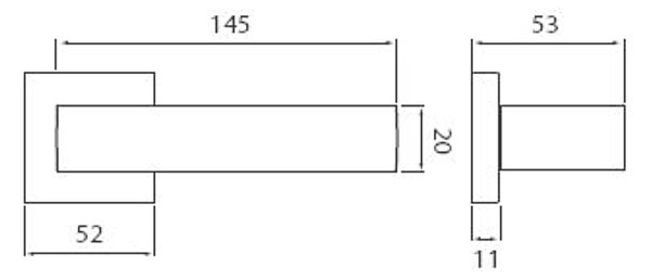 Dverové kovanie TWIN CUBE C 1687 HR (CM), kľučka-kľučka, Otvor pre obyčajný kľúč BB, Twin CM (čierny mat)