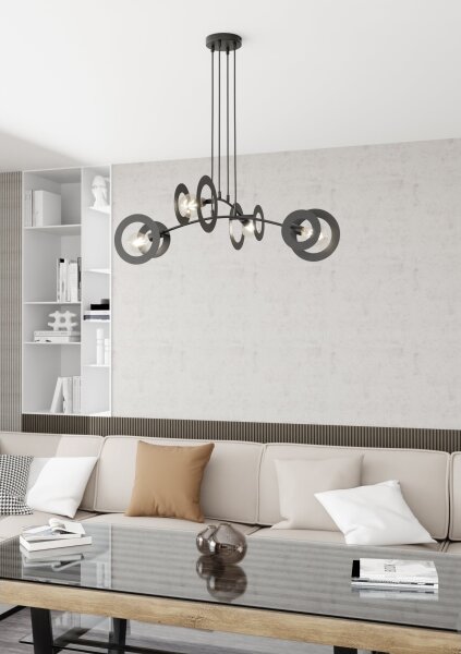 Luster na lanku EUFORIA 4xE27/15W/230V čierna