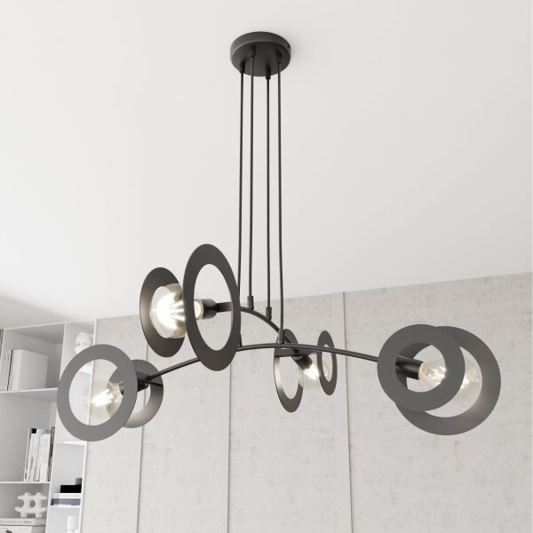 Luster na lanku EUFORIA 4xE27/15W/230V čierna