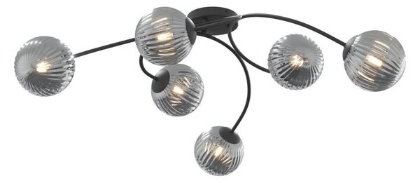 Prisadený luster VIBRA 6xE14/10W/230V čierna/šedá