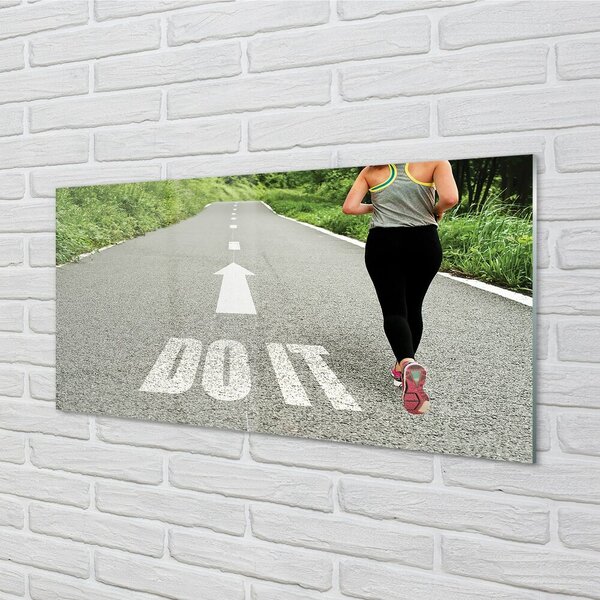 Obraz na skle Žena road kurz 100x50 cm 2 Prívesky
