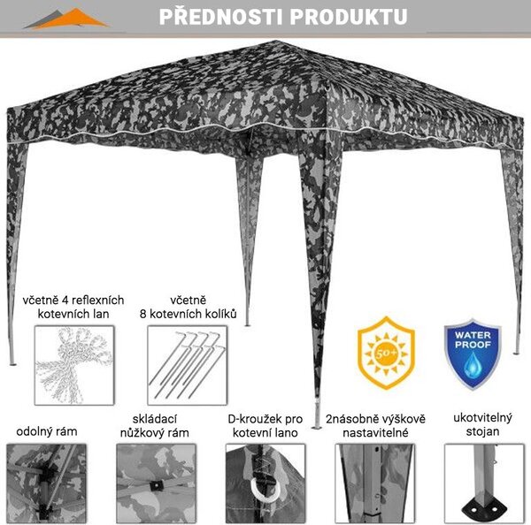INSTENT BASIC záhradný párty stan - 3 x 3 m, maskáčový