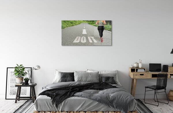 Obraz na skle Žena road kurz 100x50 cm 2 Prívesky