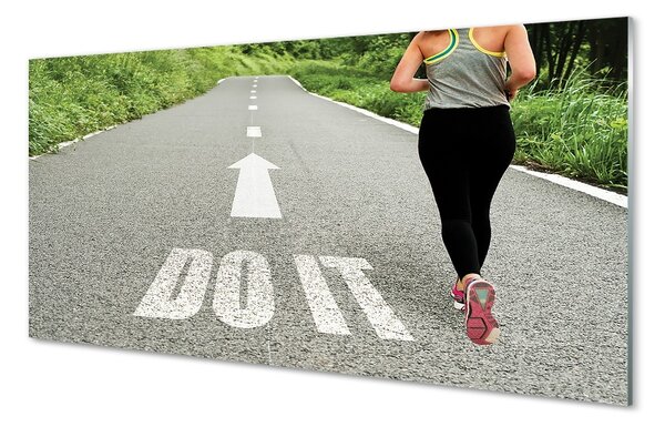 Obraz na skle Žena road kurz 100x50 cm 2 Prívesky