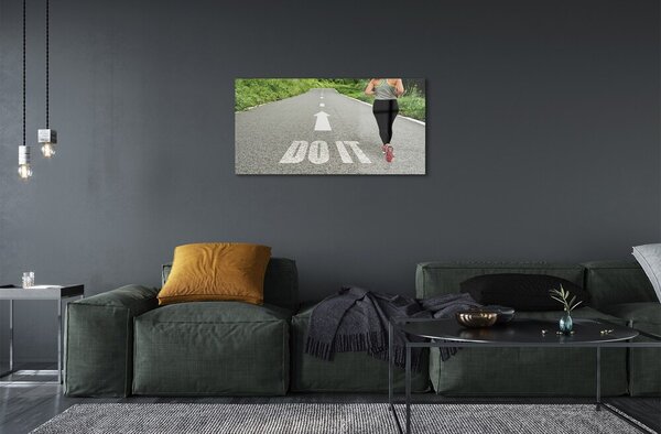 Obraz na skle Žena road kurz 100x50 cm 2 Prívesky