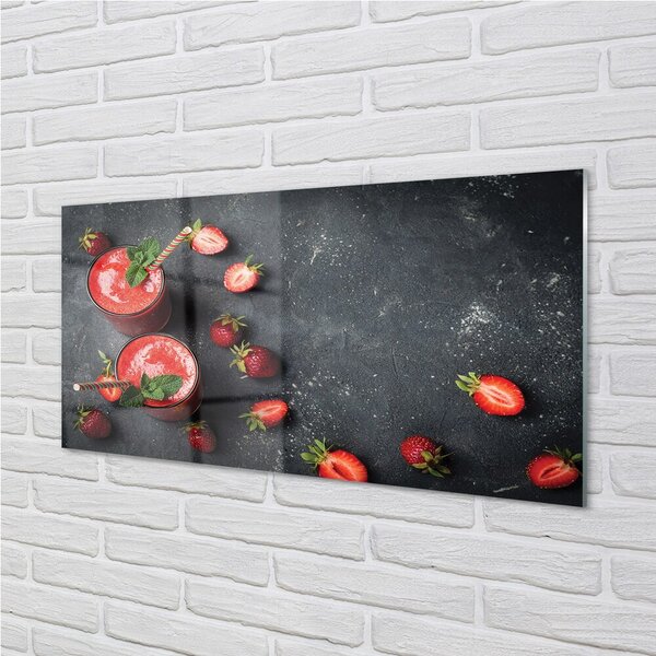 Obraz na skle jahodový koktail 100x50 cm 2 Prívesky