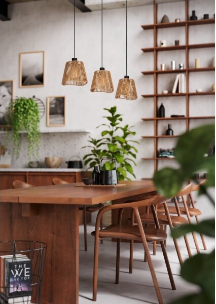Eglo 44073 - Luster na lanku LAVISTER 3xE27/60W/230V hnedá