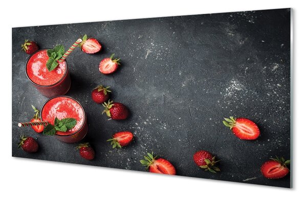 Obraz na skle jahodový koktail 100x50 cm 2 Prívesky