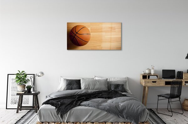 Obraz na skle Loptu do koša na podlahe 100x50 cm 2 Prívesky