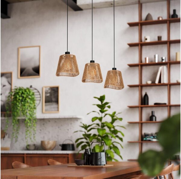 Eglo 44073 - Luster na lanku LAVISTER 3xE27/60W/230V hnedá