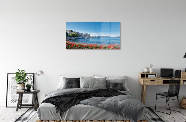 Obraz na skle Morská loď neba leto 100x50 cm 2 Prívesky