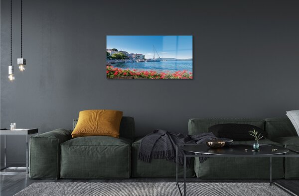 Obraz na skle Morská loď neba leto 100x50 cm 2 Prívesky