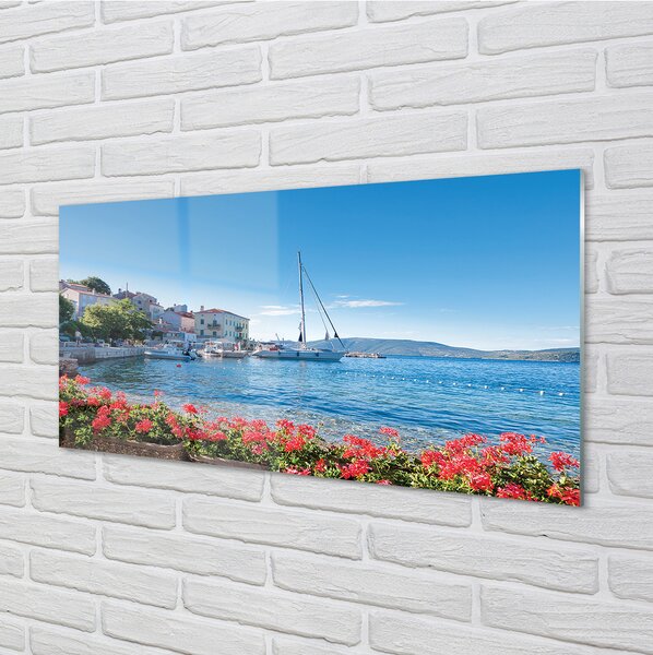 Obraz na skle Morská loď neba leto 100x50 cm 2 Prívesky