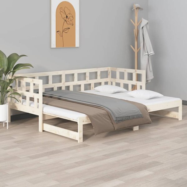 Rozkladacia denná posteľ borovicový masív 2x(90x200) cm