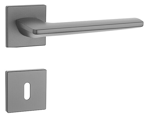 Dverové kovanie MP Lunaria - HR 7S (BS - Čierna matná), kľučka-kľučka, Otvor pre obyčajný kľúč BB, MP BS (čierna mat)