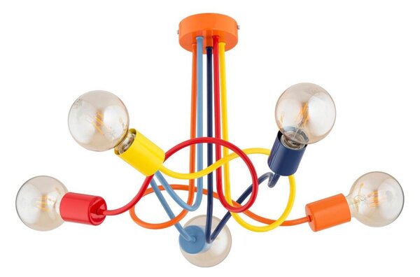 Detský prisadený luster WINGO 5xE27/15W/230V pestrofarebná