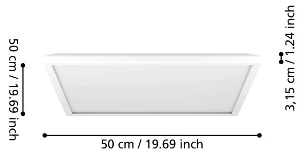 Eglo 901476 - LED RGBW St. kúpeľ. svietidlo ROVITO-Z 17W/230V 50x50cm IP44 biela