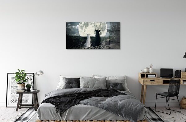 Sklenený obraz Wolves mesiac lesné 100x50 cm 2 Prívesky