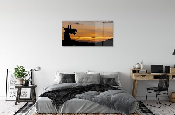 Sklenený obraz Slnko oblohu drak 100x50 cm 2 Prívesky