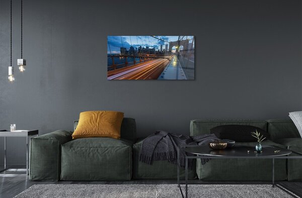 Sklenený obraz Mrakodrapy bridge river 100x50 cm 2 Prívesky
