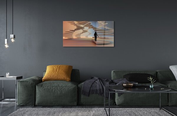 Sklenený obraz schody 3d 100x50 cm 2 Prívesky