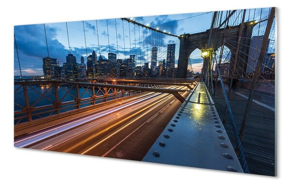 Sklenený obraz Mrakodrapy bridge river 100x50 cm 2 Prívesky