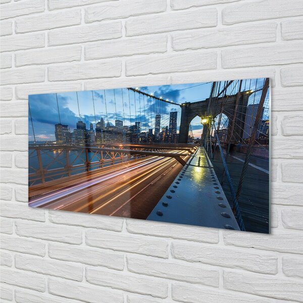 Sklenený obraz Mrakodrapy bridge river 100x50 cm 2 Prívesky