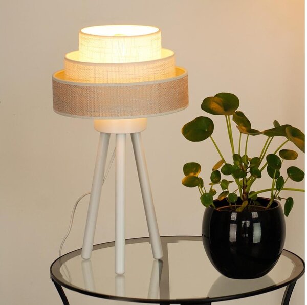 Brilagi - Stolná lampa ALASKA LUNETA 1xE27/15W/230V šedá/krémová