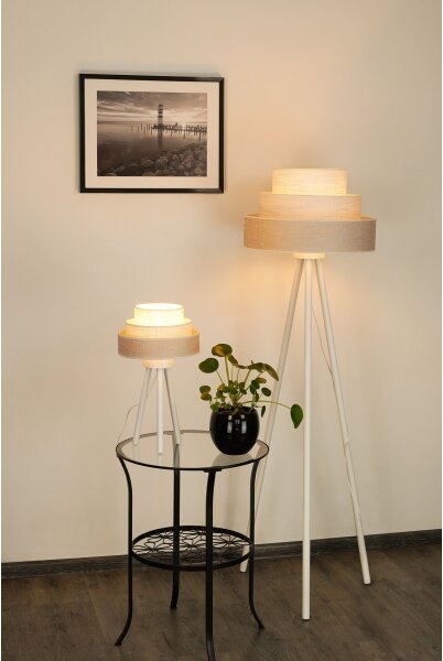 Brilagi - Stolná lampa ALASKA LUNETA 1xE27/15W/230V šedá/krémová