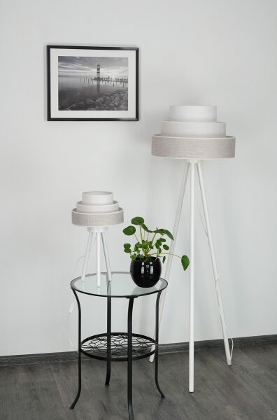 Brilagi - Stolná lampa ALASKA LUNETA 1xE27/15W/230V šedá/krémová